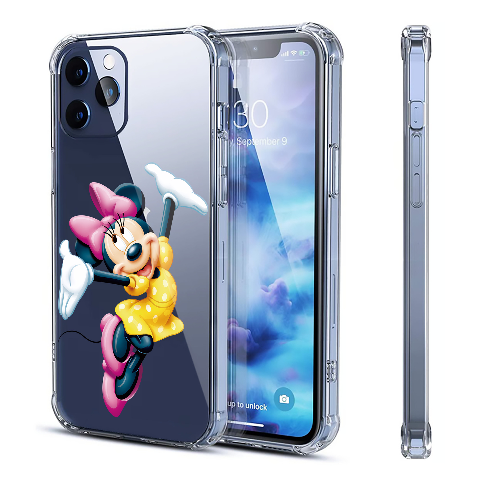 （画像用） ミッキーマウス Mickey Mouse 【iPhone 12シリーズ対応】透明スマホケース（クリアソフトケース）